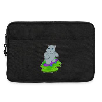 Hippopotame Skater Skateboard - Sacoche pour ordinateur portable 13 pouces - noir - Devant