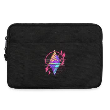 Cornet de crème glacée Synthwave - Sacoche pour ordinateur portable 13 pouces - noir - Devant