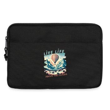 Live Life Above the Clouds - Hot Air Balloons Tee - Laptop bag 13" - black - Front