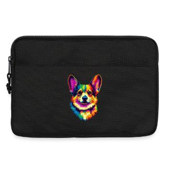 Corgi Bunt Regenbogen Welsh Corgi Cardigan Corgis - Laptoptasche 13" - Schwarz - Vorne