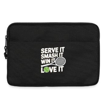 Tennis Kraft Aufschlag Smash Sieg - Laptoptasche 13" - Schwarz - Vorne