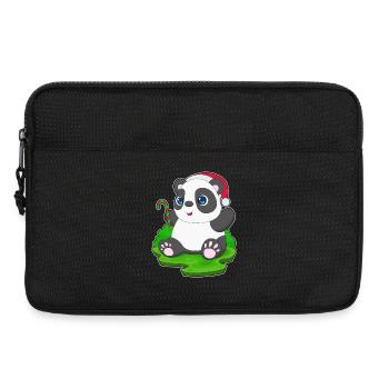 Panda Christmas Candy Cane - Laptop bag 13" - black - Front
