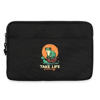 Take Life Slowly Relaxed Retro Chill Vibes Nature - Laptop bag 13" - black - Front