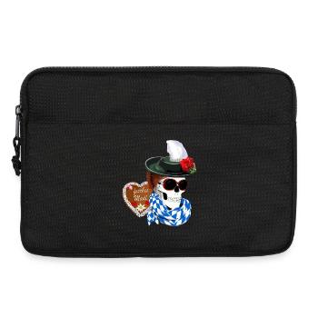 Crâne de femme avec chapeau et coiffure Gretel - Sacoche pour ordinateur portable 13 pouces - noir - Devant