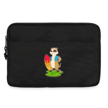 Meerkat Surfing Surfboard Summer - Laptop bag 13" - black - Front