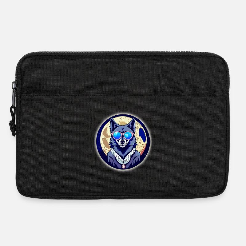 Wolf on the moon - Laptop bag 13" - black