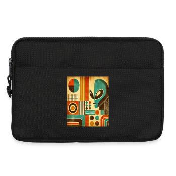 Retro abstract image with Alien face. - Laptop bag 13" - black - Front
