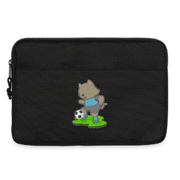 Chat Joueur de Football Football - Sacoche pour ordinateur portable 13 pouces - noir - Devant