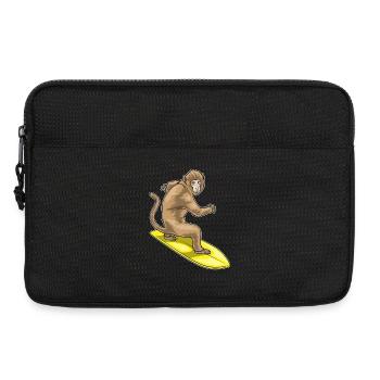 Affe Surfen Surfbrett Sommer - Laptoptasche 13" - Schwarz - Vorne