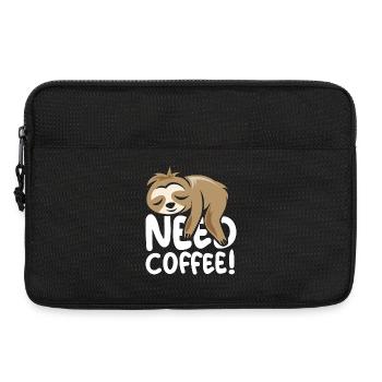need coffee sloth funny sayings comic cartoon - Laptop bag 13" - black - Front