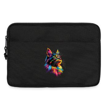 Maine Coon Katze Bunt Regenbogen Maine-Coon Katzen - Laptoptasche 13" - Schwarz - Vorne