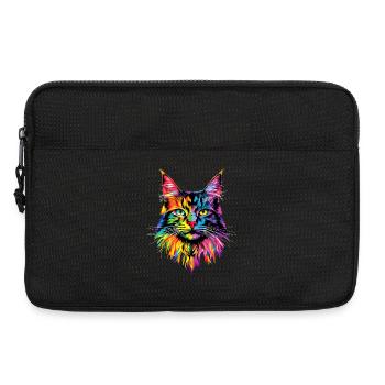 Maine Coon Cat Colorful Rainbow Maine Coon Cats - Laptop bag 13" - black - Front