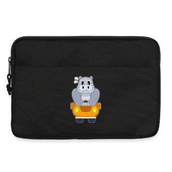 Nilpferd Auto - Laptoptasche 13" - Schwarz - Vorne