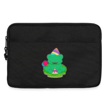 Frog Birthday Party Hat - Laptop bag 13" - black - Front