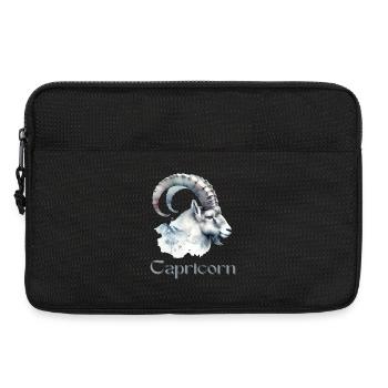 Elegant Capricorn Zodiac Watercolor Gift - Laptop bag 13" - black - Front