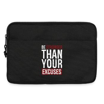 Seien Sie stärker als Ihre Ausreden - Laptoptasche 13" - Schwarz - Vorne