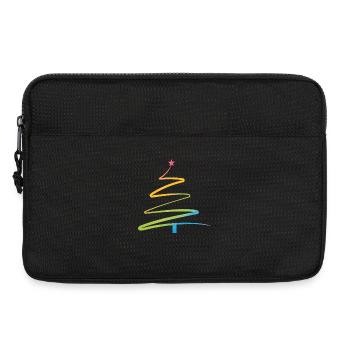 Regenbogen Weihnachtsbaum Aquarell - Laptoptasche 13" - Schwarz - Vorne