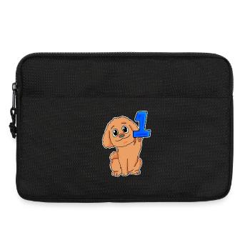 Number 1 Number One - Dog Motif - Laptop bag 13" - black - Front