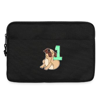 Number 1 Number One - Pug Dog Motif - Laptop bag 13" - black - Front