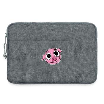 Schwein Kopf - Laptoptasche 13" - Grau meliert - Vorne