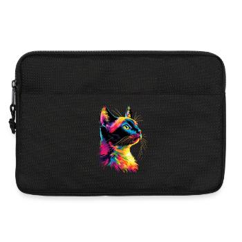 Cat Colorful Rainbow Colors Popart Cat Mom Cats - Laptop bag 13" - black - Front