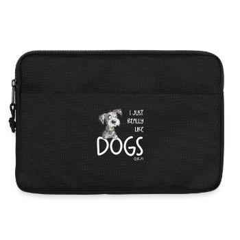 J’aime vraiment les dictons de chiens - Sacoche pour ordinateur portable 13 pouces - noir - Devant