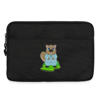 Biber Bräutigam Anzug Hochzeit - Laptoptasche 13" - Schwarz - Vorne