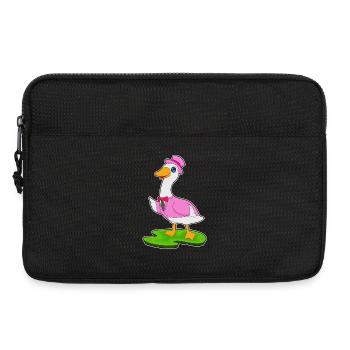 Ente Bräutigam Zylinder Hochzeit - Laptoptasche 13" - Schwarz - Vorne
