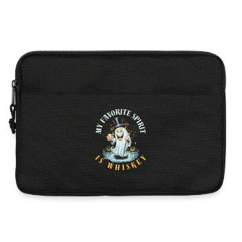 Spooky Ghost with Whiskey and Top Hat - Laptop bag 13" - black - Front