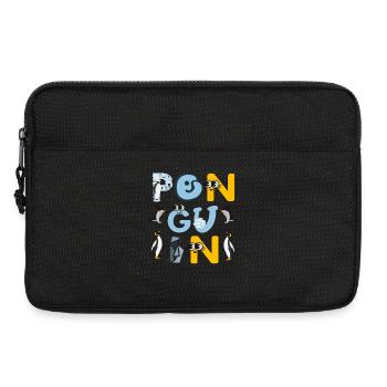 Penguin Friends Playful Typography - Laptop bag 13" - black - Front