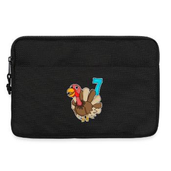 7. Geburtstag Motiv Truthahn - 7 jahre alt - Laptoptasche 13" - Schwarz - Vorne