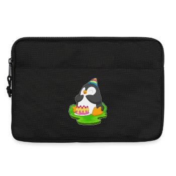 Gâteau d’anniversaire pingouin - Sacoche pour ordinateur portable 13 pouces - noir - Devant