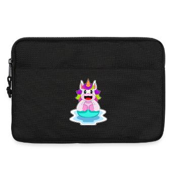 Einhorn Schwimmen Schwimmring Sommer - Laptoptasche 13" - Schwarz - Vorne