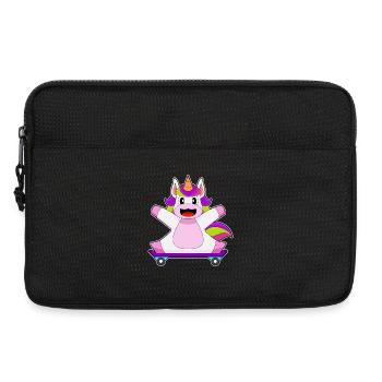 Einhorn Skater Skateboard - Laptoptasche 13" - Schwarz - Vorne