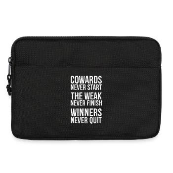 cowards never start the weak never finish winner's - Laptop bag 13" - black - Front