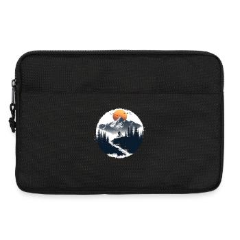 Cyclist Illustration - Laptop bag 13" - black - Front