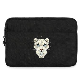 Schneeleopard – Starke Eleganz in der Wildnis - Laptoptasche 13" - Schwarz - Vorne