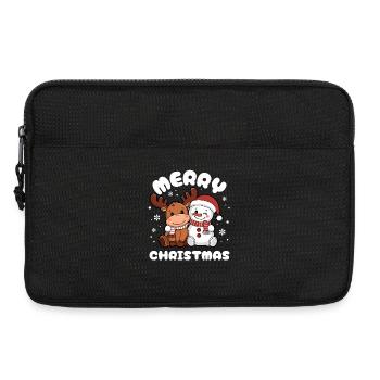 Joyeux Noël Renne & Bonhomme de neige - Sacoche pour ordinateur portable 13 pouces - noir - Devant