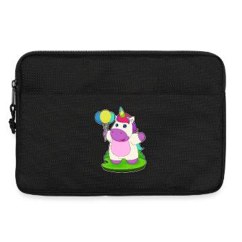 Einhorn Luftballon - Laptoptasche 13" - Schwarz - Vorne
