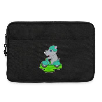 Nashorn Motorroller - Laptoptasche 13" - Schwarz - Vorne