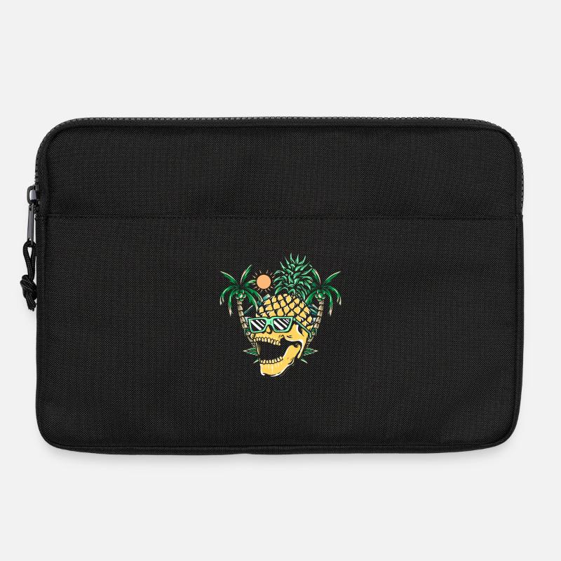 Funny pineapple skull - Laptoptasche 13" - Schwarz