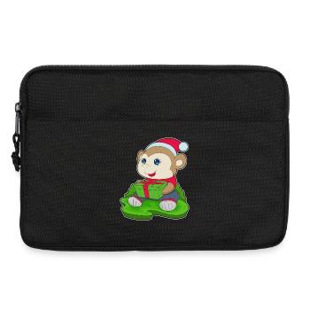 Affe Weihnachten Weihnachtsmütze - Laptoptasche 13" - Schwarz - Vorne