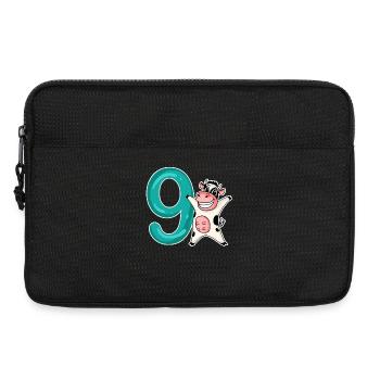 9th Birthday Motif Cow - 9 Years - Laptop bag 13" - black - Front