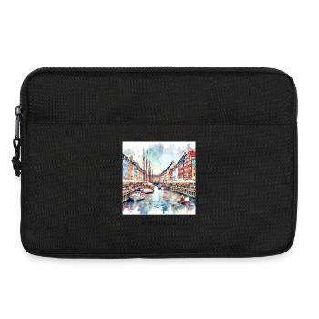 Nyhavn Kopenhagen Skandinavien Dänemark Sommer - Laptoptasche 13" - Schwarz - Vorne