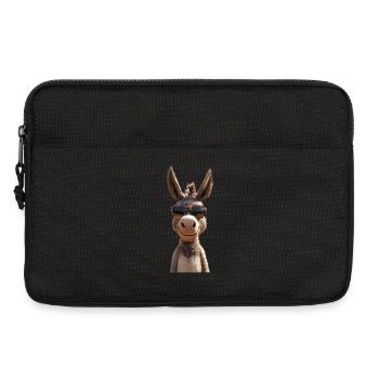 Esel Hausesel Donkey Reiten Stall Liebe Süßer Esel - Laptoptasche 13" - Schwarz - Vorne