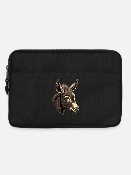 Esel Hausesel Donkey Reiten Stall Liebe Süßer Esel - Laptoptasche 13" - Schwarz