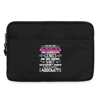 ich bin eine stolze Chefin von verrückten Genies - Laptoptasche 13" - Schwarz - Vorne