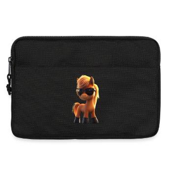 Pony Reitpony Fohlen Reiterin Ponys Reiten Ponyhof - Laptoptasche 13" - Schwarz - Vorne