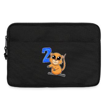 2 Motif d’anniversaire Quokka - Deux ans - Sacoche pour ordinateur portable 13 pouces - noir - Devant