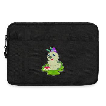 Gâteau d’anniversaire chenille - Sacoche pour ordinateur portable 13 pouces - noir - Devant